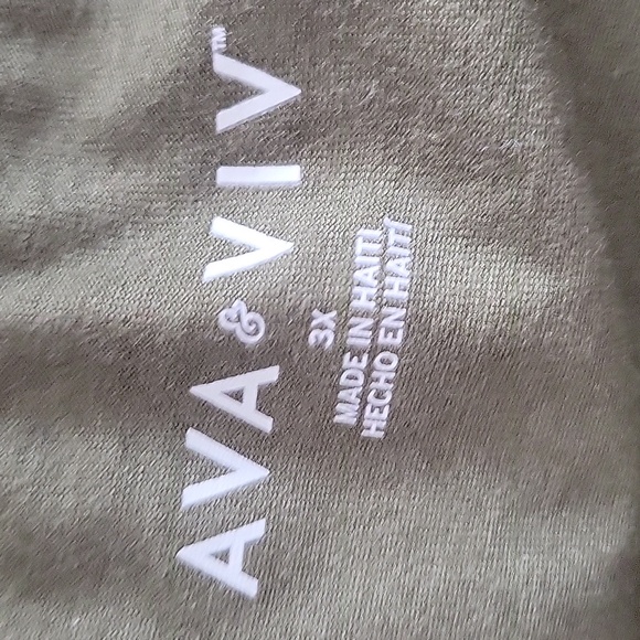 Ava & Viv Green & Pink T-Shirts with Round Neck & Loose Fit, Size: 3X - Picture 6 of 12